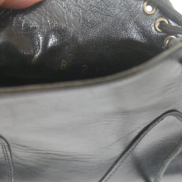 Robert Clergerie Black Butter Leather Lace-Up Ankle Boots Almond Toe France - Picture 13 of 16